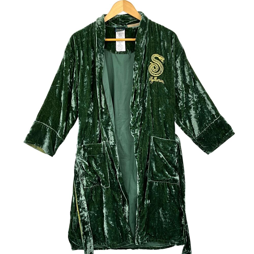 Pottery Barn Teen Slytherin Robe Kids Medium Green Velvet Harry Potter Belted